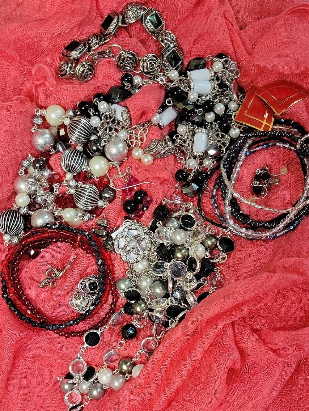 Red And Black Jewelry Lot